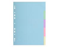 Intercalaires carte pastel 170g Forever 5 positions - A4 - Couleurs assorties