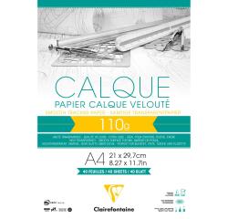 Papier Calque bloc collé 40F A4 110g