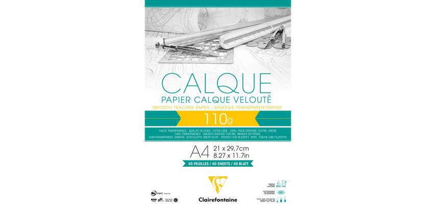Blok Kalkpapier 40 blad 110g A4 ( 21x29,7cm).
