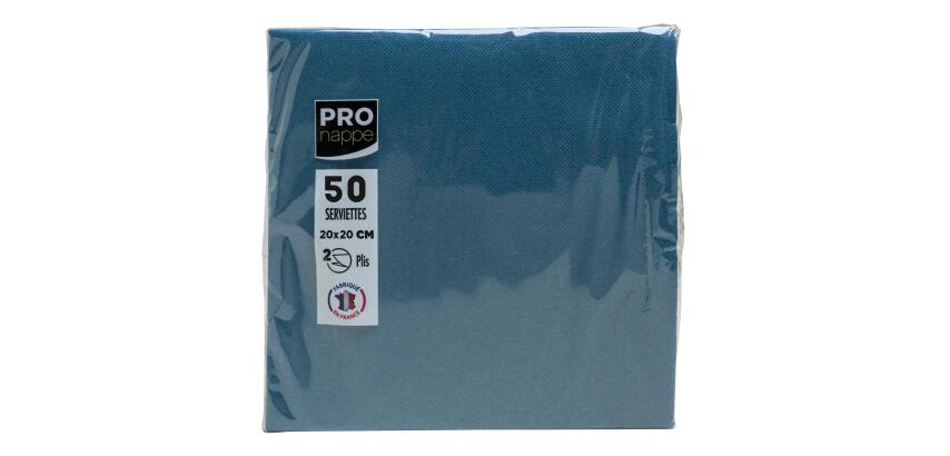 Paquet de 50 serviettes cocktail micro-gaufrées ouate 2 plis - 20x20 cm