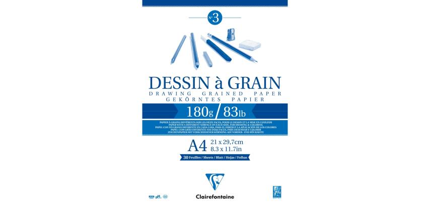 Bloc papier dessin 'à Grain', A4, 180 g/m2