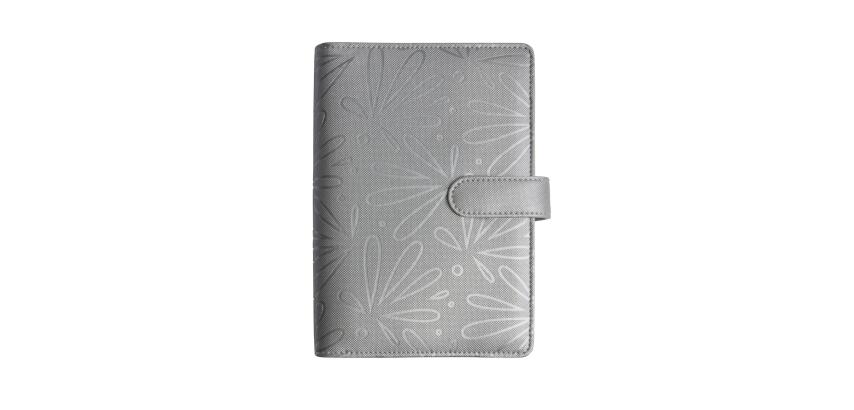 Organiseur Exatime 17 light Floralie 14 x 19 cm Semainier Septembre 2026 à Décembre 2027 - 16 mois - Argent