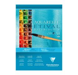 Etival Aquarellpapier feinkörnig, Block A4 kopfseitig geleimt, 10 Blatt 200g