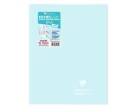 Cahier piqué Koverbook Blush 24x32cm 96 pages grands carreaux couverture polypropylène opaque bicolore - Bleu givré/Corail