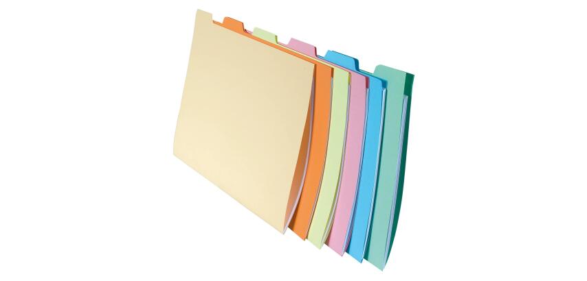 Pk 10x6 Tabbed Folders Super Drawer Ast - Assorted colours