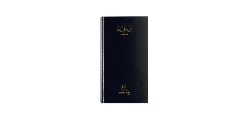 Agenda de bureau Comptoir Euro et cents 15 x 27 cm Journalier 2027 - Noir