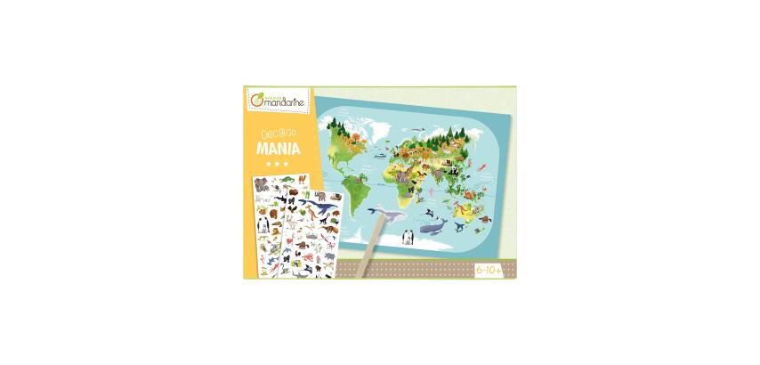 Boîte créative, Decalco Mania, Planisphère - Multicolore