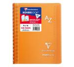 Répertoire reliure intégrale enveloppante Koverbook 9x14cm 100 pages petits carreaux couverture polypropylène transparent - Assortis