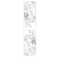 Echarpe 100% soie - 180x43cm Orchidee - Blanc