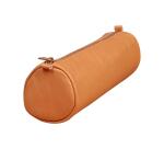 Trousse en cuir Age Bag ronde 21xØ6 cm - Tabac