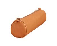 Round Leather Case Age Bag 21xØ6 cm - Tobacco