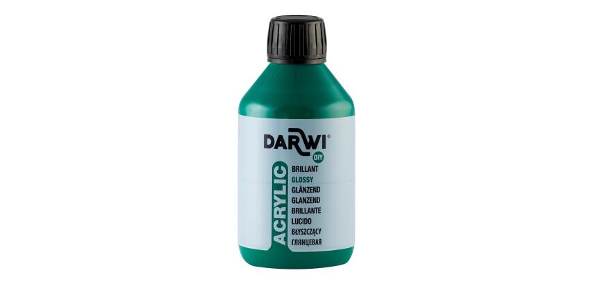 Darwi glossy acrylic paint, 250 ml bottle, dark green