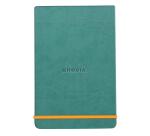 Rhodiarama Webnotepad 9x14 cm, mit festem Einband, 96 Blatt liniert, mikroperforiert, Papier elfenbein 90g, mit Gummizugverschluss - Wassergrün