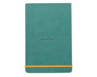 Rhodiarama Webnotepad rembordé rigide 9x14 cm 192 pages ligné microperforé papier ivoire 90g fermeture élastique - Eau
