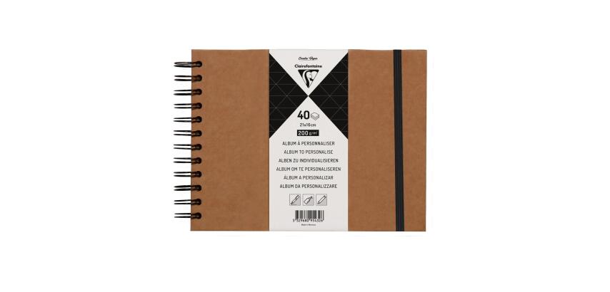 Customizable album with 40 sheets of 200g/m<sup>2</sup> in 21x16cm format - Kraft