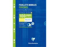 Feuillets mobiles de couleur sous étui A4 100 pages perforées petits carreaux