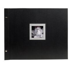Fotoalbum CEREMONY - met schroeven & hervulbaar - 40 zwarte bladen - 37x29cm - Zwart