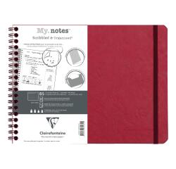 My.Notes Age Bag cahier reliure intégrale à marges détachables B5 paysage 120 pages détachables DOT + cadre en-tête - Rouge