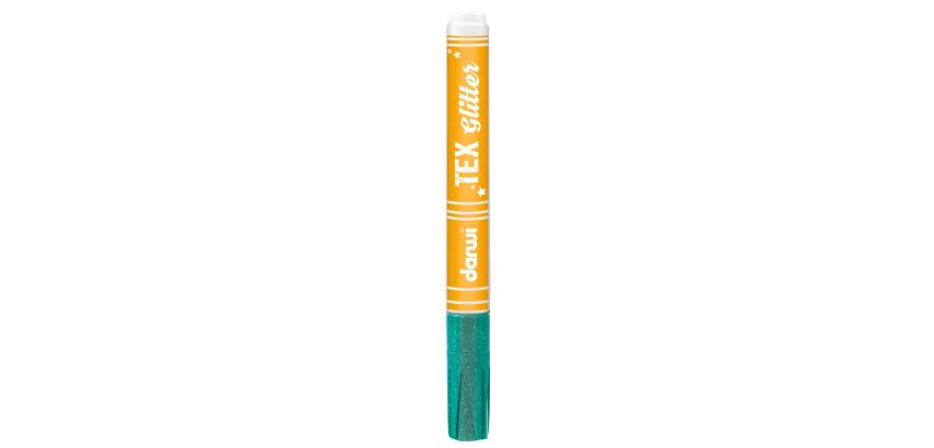 DARWI Textielverf marker met glitter, punt van van 2 mm, inhoud 6 ml, turkoois - Turquoise