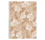 Cocoa motif, Cahier reliure intégrale A4 - 21 x 29,7 cm, 148 pages, Ligné + marge, ass. - Cacao