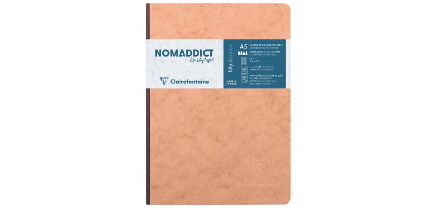 Clairefontaine Nomaddict Notebook - A5 - Grid - 96 Sheets - 90gsm - Clothbound