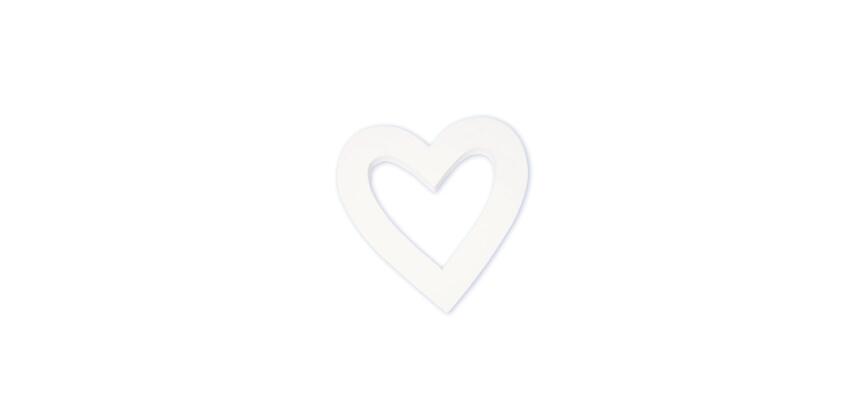 Coeur contour 20,5cm - Blanc