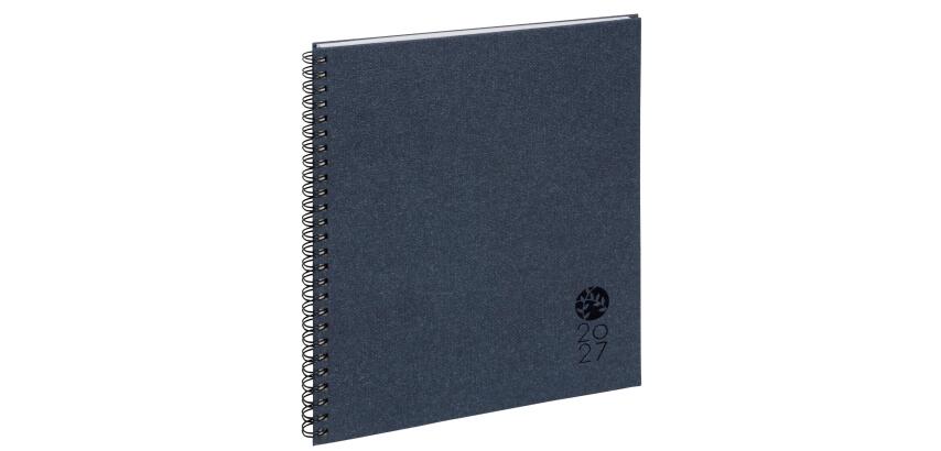 Agenda de bureau Eurotime 22S spiralé Forever 22,5 x 18,5 cm Semainier Janvier à Décembre 2027 - Couleurs assorties