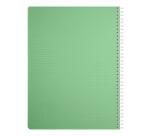 Cahier reliure intégrale Linicolor ESSENCE A4 180 pages petits carreaux couverture plastique polypropyène rainuré - Vert sauge