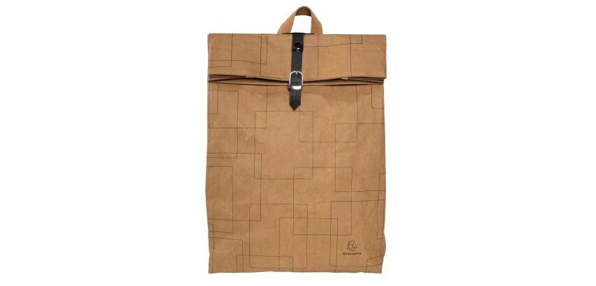 Backbag washable paper Eterneco - Brown geometrical design
