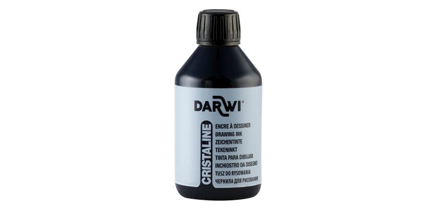 DARWI Zeichentinte, Flasche 250ml, Schwarz - Schwarz