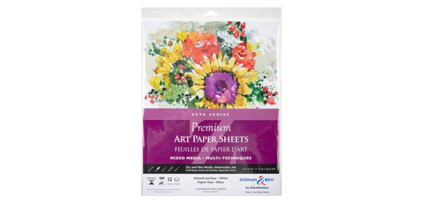 Sachet 12 feuilles Zeta 270g - 27,9x35,5cm - Blanc