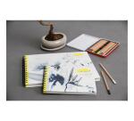 Inkebana, Carnet d'artiste reliure intégrale 32x24 cm, 40 feuilles de papier dessin blanc multitechniques 180g - Multicolore