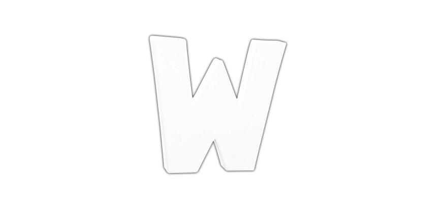 Petite lettre W 12cm - Blanc