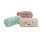 Pencil case rectangle Fourrure 4 col ass - Assorted colours