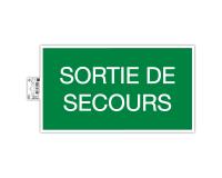 Panneau PP adhésif Issue de Secours 35x20 cm - Vert