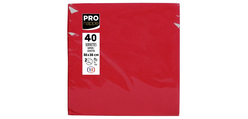 Packung mit 40 Servietten, mikrogeprägt, Tissue, 2-lagig - 38x38cm