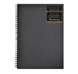 Goldline® Tekenboek hardcover spiraal 64 zwart blad 140g A3 (29,7x42cm) - Zwart