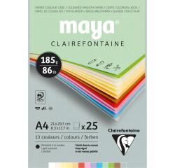 Bloc de papier couleur MAYA, A4, 185 g/m2