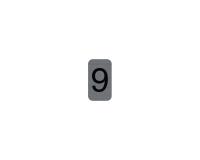 Plaque adhésive imitation Aluminium Chiffre 9 2,5x4,4 cm - Gris
