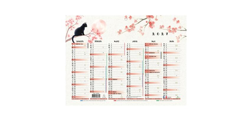 Calendrier Sapporo 29,5 x 22 cm Semestriel 2027 - Visuel