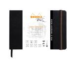 Rhodia Touch - Pen & Inkwash Book - brochure rembordé rigide A5 paysage 64p uni papier lavis technique blanc 200g - Noir