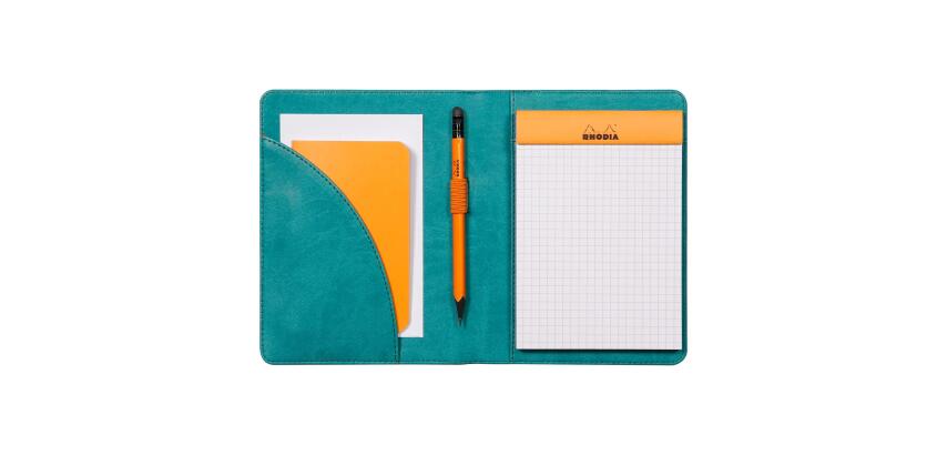 Rhodiarama livret porte-bloc N°13 pour bloc ou carnet format A6 - Paon
