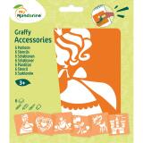 Set de 6 pochoirs enfants, Princesses - Orange
