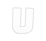 Small Letter 'U' 12cm - White