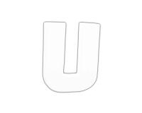 Petite lettre U 12cm - Blanc