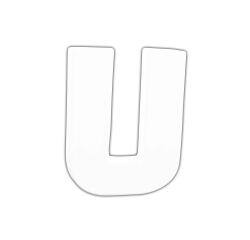 Petite lettre U 12cm - Blanc