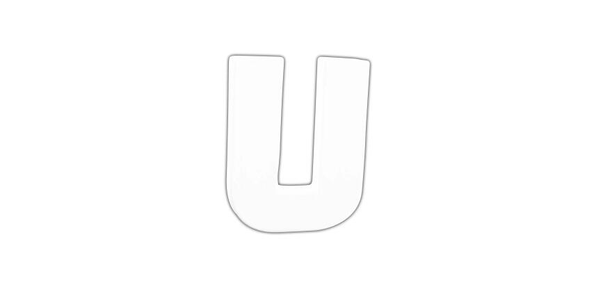Petite lettre U 12cm - Blanc