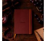Rhodiarama carnet souple A5 160 pages dot papier ivoire 90g fermeture élastique - Lie de vin