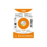 Paquet de 100 fiches sous film - Bristol quadrillé 5x5 non perforé 74x105mm - Couleurs assorties
