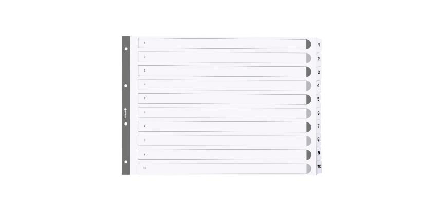 Div Mylar Dividers A3 White 1-10 - White